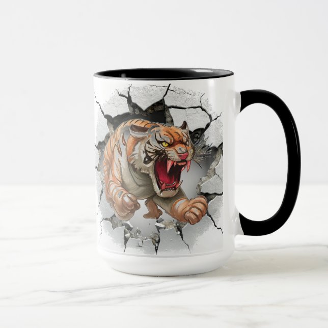 Elakets tiger-bakgrund mugg (Höger)