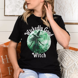 Elakt God Häxa Grön Häxa Teckning Kvinnor T Shirt