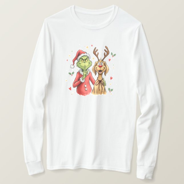 Elakt grönt kaffe, roliga julkaffekänslor t shirt (Design framsida)