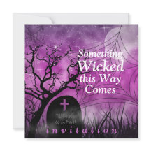 Elakt rolig Halloween bröllopsinbjudan