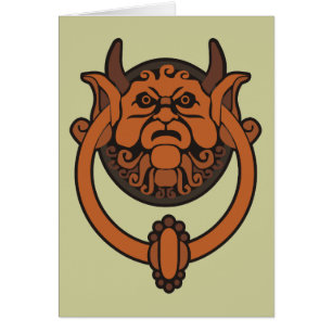 Elakt trolldörrknackare hälsningskort