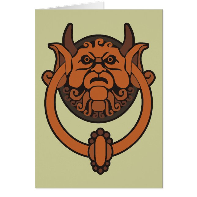 Elakt trolldörrknackare hälsningskort (Framsidan)