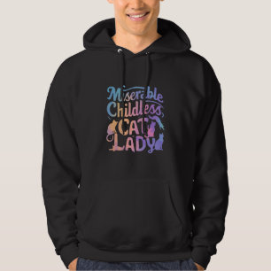 Eländig kattdam utan barn hoodie