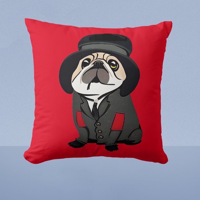 Elarmbåge i Cute Pillow Pug Hund älskare Hobo Jack Kudde (Skapare uppladdad)