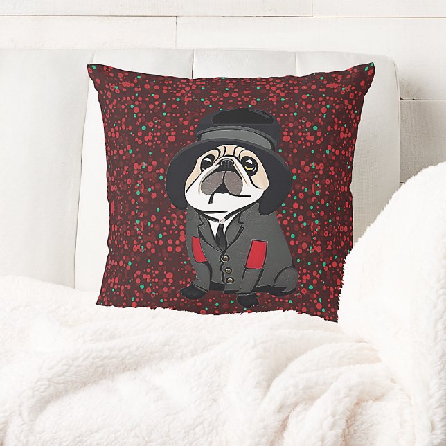 Elarmbåge i Cute Pillow Pug Hund älskare Hobo Jack Kudde (Skapare uppladdad)