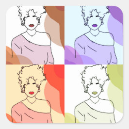 Elas Fyrkantigt Klistermärke