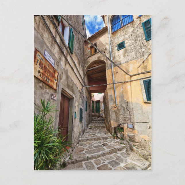 Elba Island - den gamla staden Marciana Vykort (Framsida)