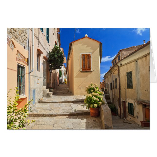 Elba Island - vy i Marciana Hälsningskort (Framsidan Horizontal)