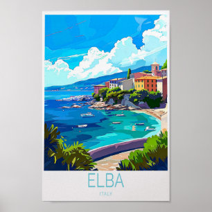 Elba Italien Anpassningsbar Travel Poster Italien 