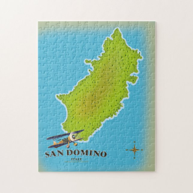 Elba Italien karta reseaffisch Pussel (Vertikal)