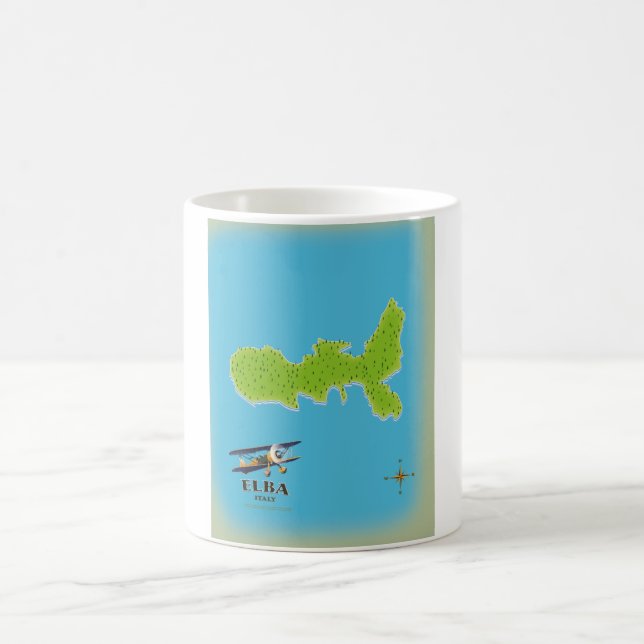 Elba Italien karta reseskylt Kaffemugg (Center)