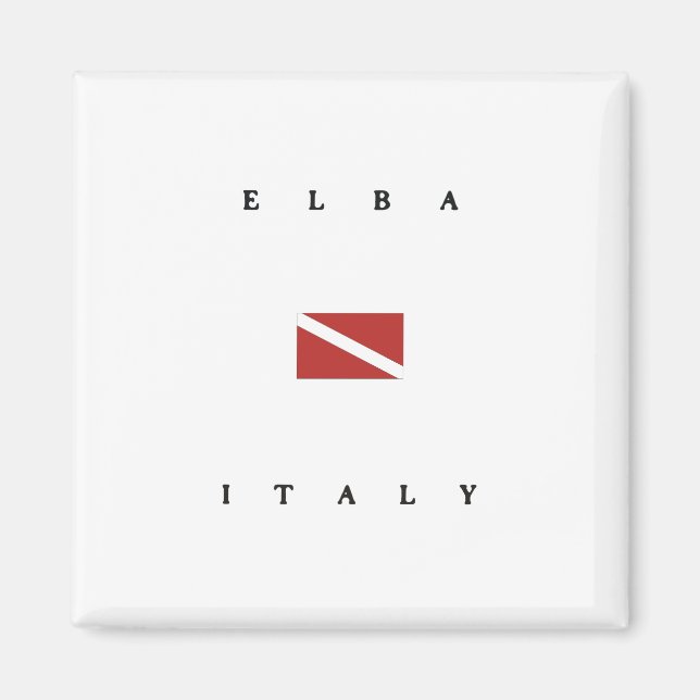 Elba Italien Scuba Dive Flagga Magnet (Framsidan)