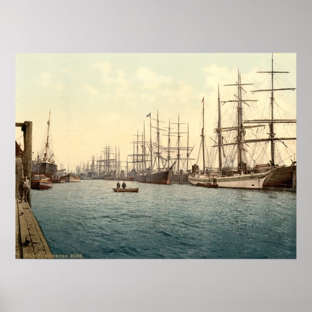 Elbe, Hamburg, Tyskland Poster (Framsidan)