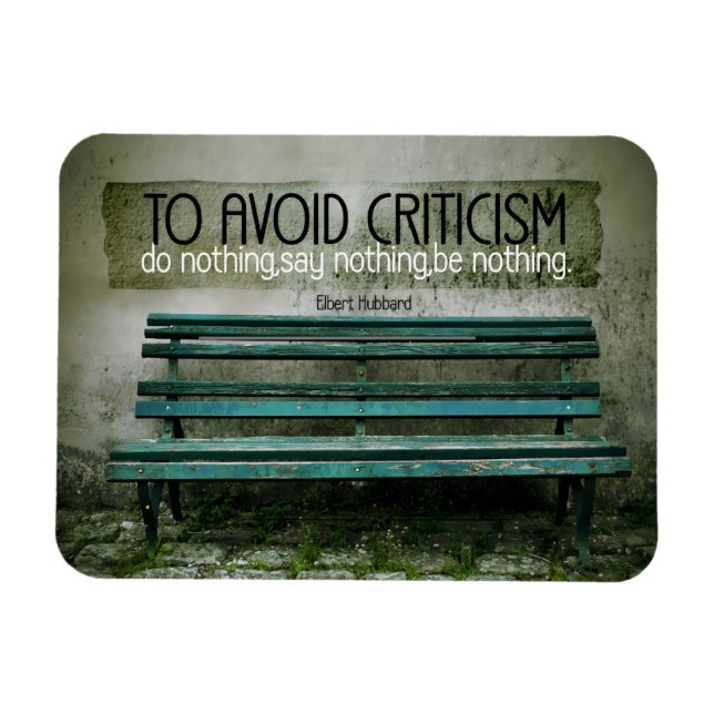 Elbert Hubbard inspirationcitat "Kritik" Magnet (Horisontell)