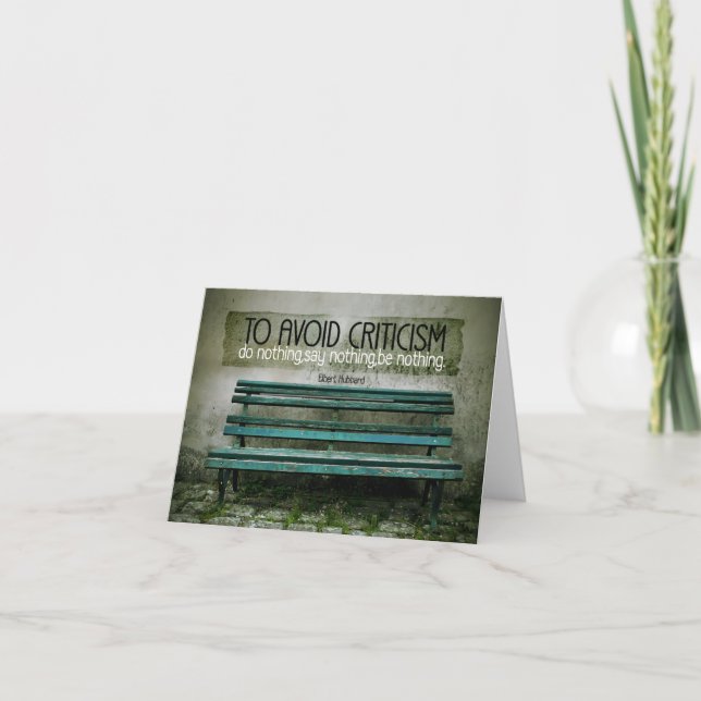 Elbert Hubbard inspirationcitat "Kritik" Tack Kort (Framsida)