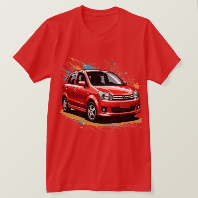 Elbil med livfulla färgsprut t shirt (Design framsida)