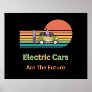 Elbilar i fantastisk är framtiden poster