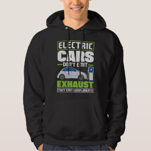 Elbilar sänder komplimanger Batteri Elbil Hoodie