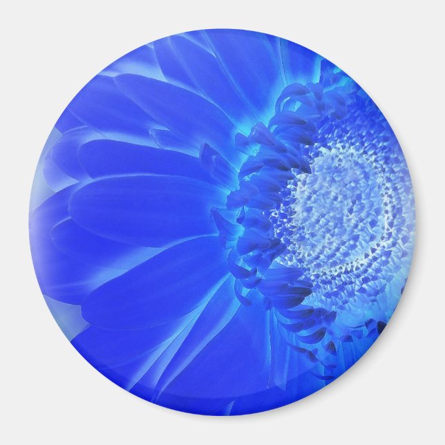 Elblågröna gerbera magnet (Framsidan)