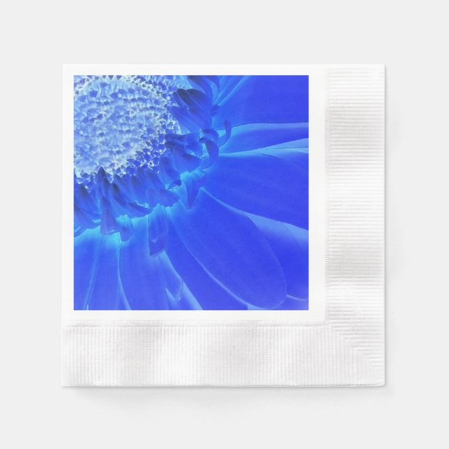 Elblågröna gerbera pappersservett (Framsidan)