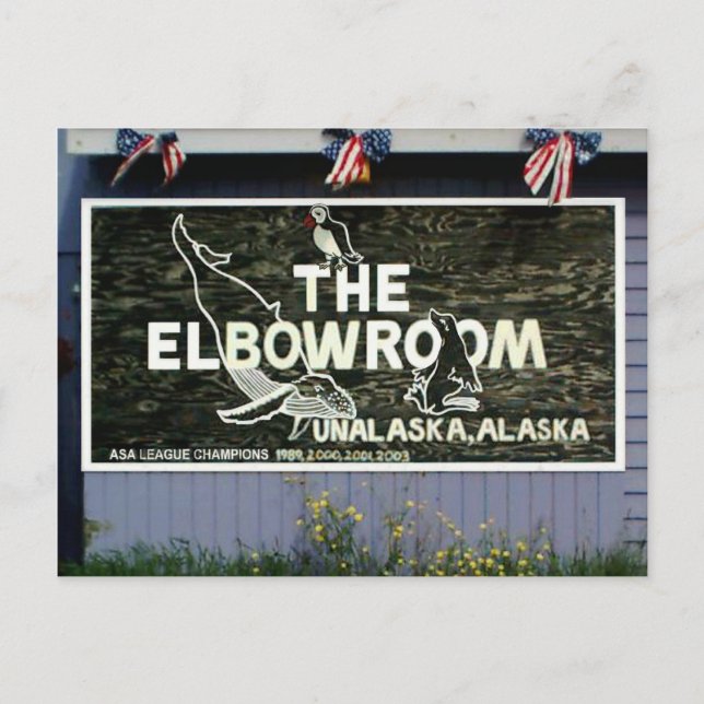 Elbow Room Sign, Unalaska Island Vykort (Framsida)