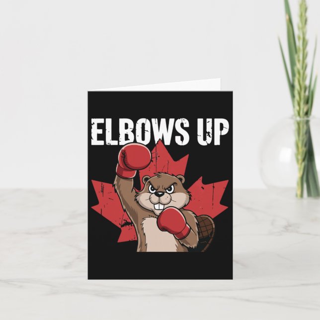 Elbows Up Beaver Boxing Proud Canadian Strong Cana Kort (Framsida)
