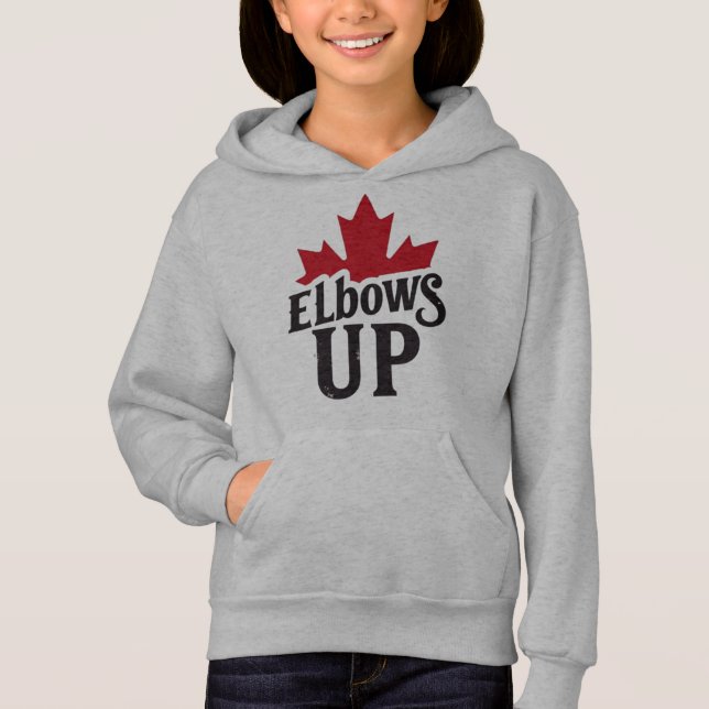 Elbows Up - Bold Canadian Spirit T Shirt (Framsida)