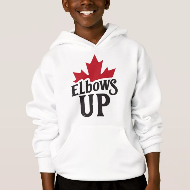 Elbows Up - Bold Canadian Spirit T Shirt (Framsida)
