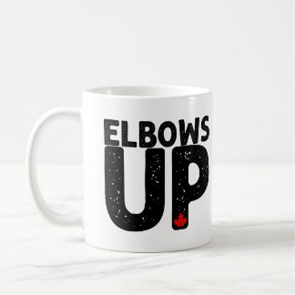 ELBOWS UP Bold Distress Typography Kaffemugg
