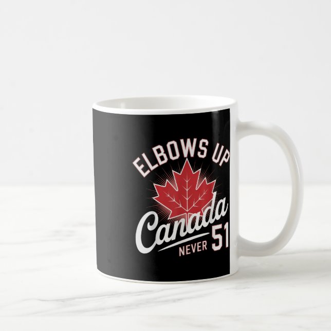 Elbows Up Canada Aldrig 51 Canada Flagga Kaffemugg (Höger)