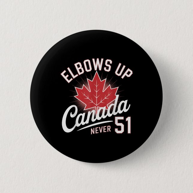 Elbows Up Canada Aldrig 51 Canada Flagga Knapp (Framsida)