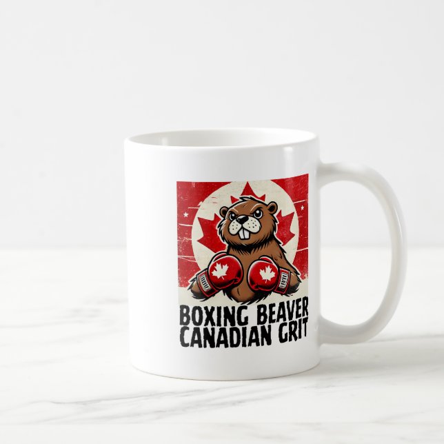 Elbows Up Canada Canadian Counter Tariffs Beaver B Kaffemugg (Höger)