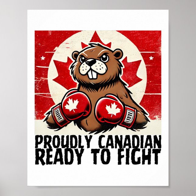 Elbows Up Canada Canadian Counter Tariffs Beaver B Poster (Framsidan)