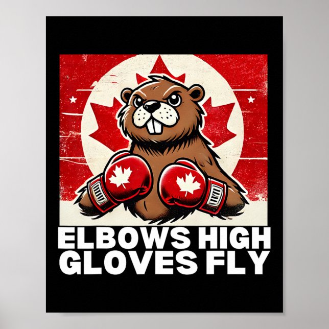 Elbows Up Canada Canadian Counter Tariffs Beaver B Poster (Framsidan)