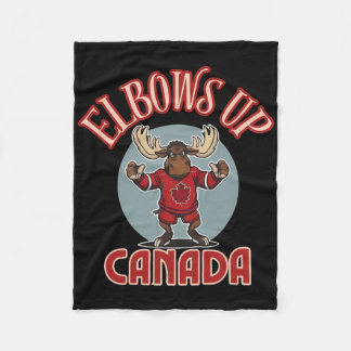 Elbows Up Canada Defiant Moose Canada Hockey Jerse Fleecefilt
