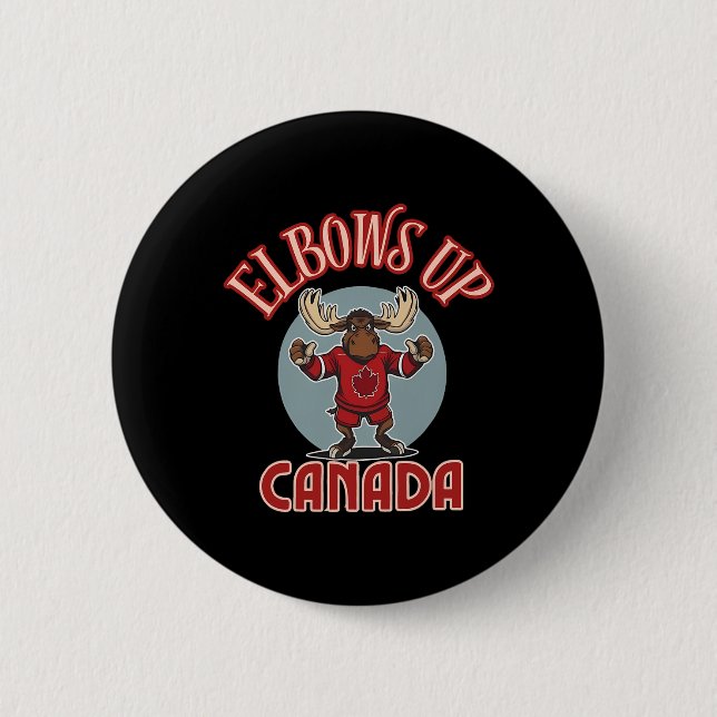 Elbows Up Canada Defiant Moose Canada Hockey Jerse Knapp (Framsida)