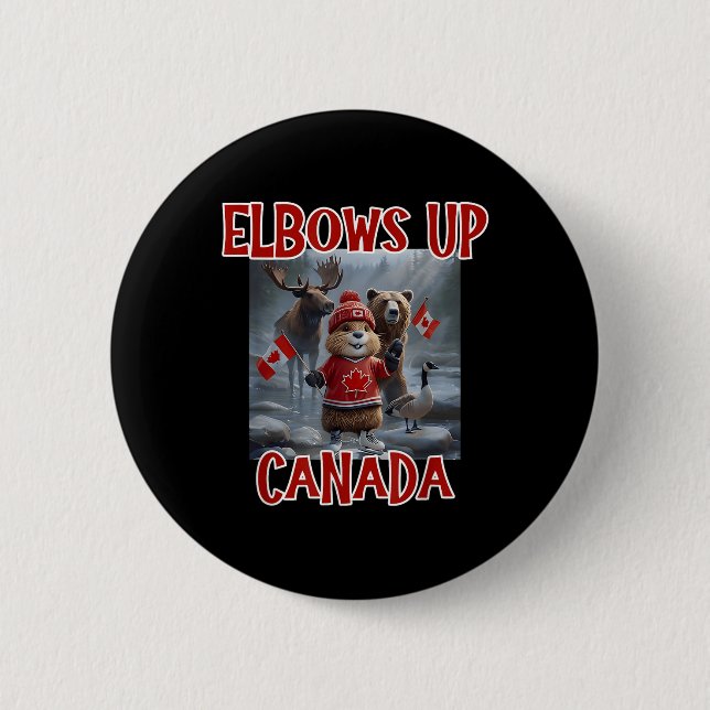 Elbows Up Canada Est 1867 Proud Canadian Strong Ca Knapp (Framsida)
