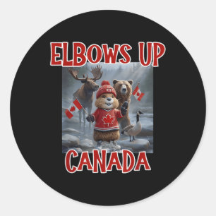 Elbows Up Canada Est 1867 Proud Canadian Strong Ca Runt Klistermärke