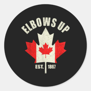 Elbows Up Canada Est 1867 Proud Canadian Strong Ca Runt Klistermärke