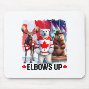 Elbows Up Canada Flagga Hockey Funny Beaver Boxing Musmatta