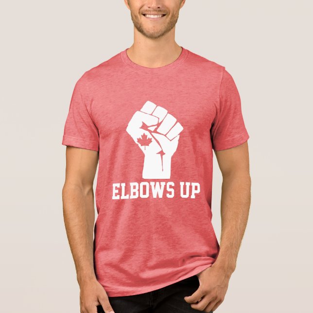 Elbows Up Canada - Proud Canadian T Shirt (Framsida)