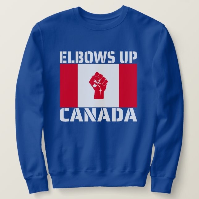 Elbows Up Canada - Proud Canadians Lång Ärmad Tröja (Design framsida)