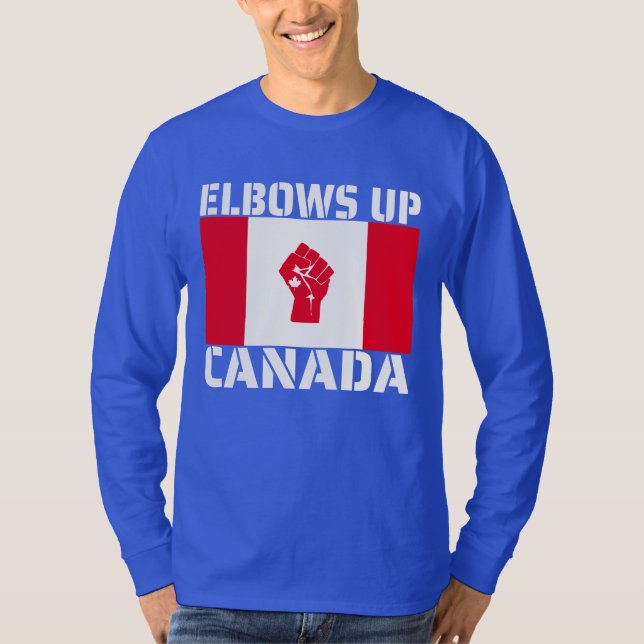 Elbows Up Canada - Proud Canadians T Shirt (Framsida)
