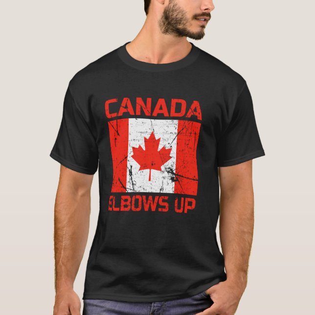 Elbows Up Canada T Shirt (Framsida)