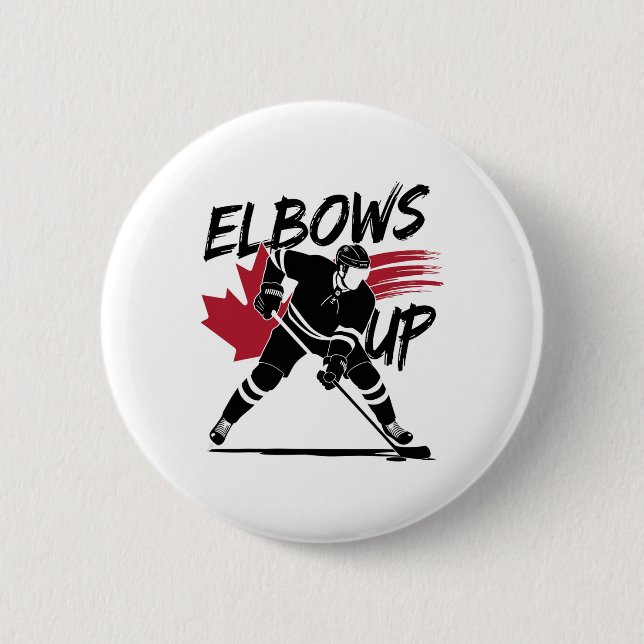 Elbows Up Canada True North Strong Free Hockey Lov Knapp (Framsida)