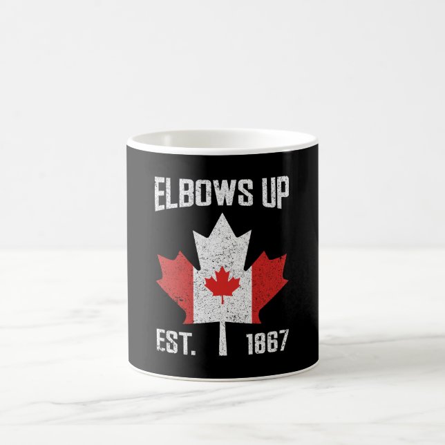 Elbows Up Canada True North Strong Proud Canadian Kaffemugg (Center)