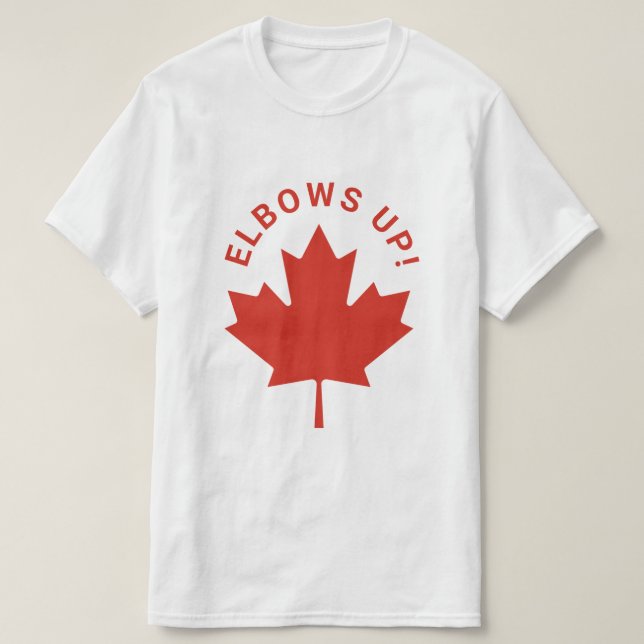 ELBOWS UP Canadian Red Maple Löv Canada T Shirt (Design framsida)