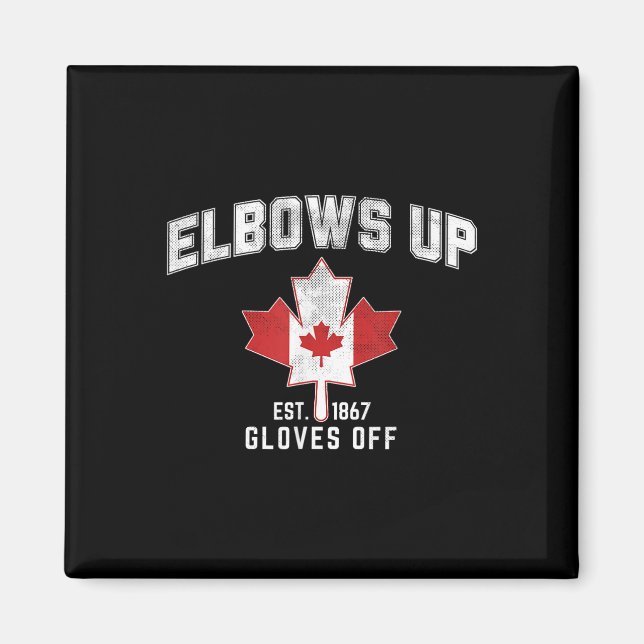 Elbows Up Est 1867 Canadian Maple Löv Canada Magnet (Framsidan)