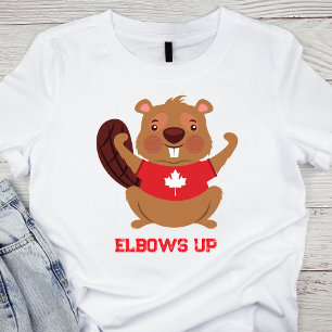 Elbows Up Funny Canadian Beaver Design T Shirt