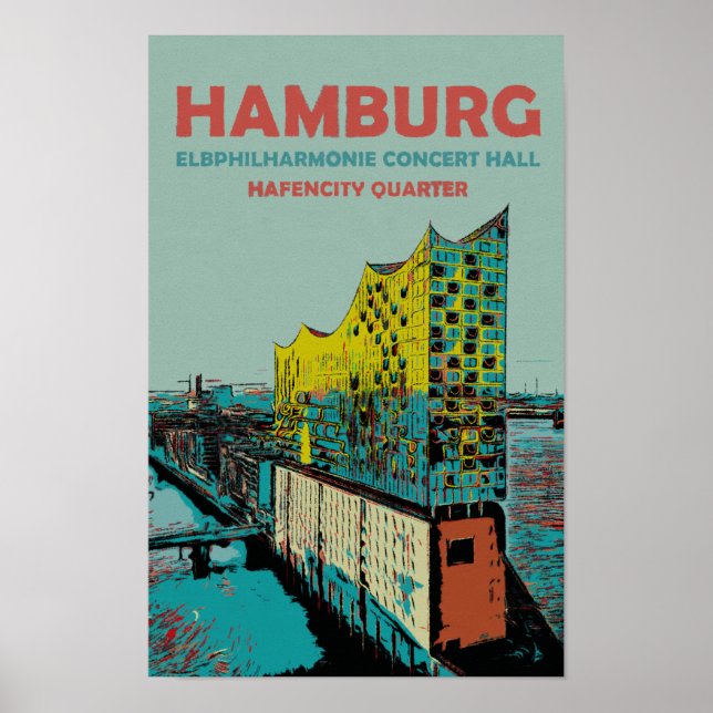 Elbphilharmonie Concert Hall Iconic Hamburg Poster (Framsidan)